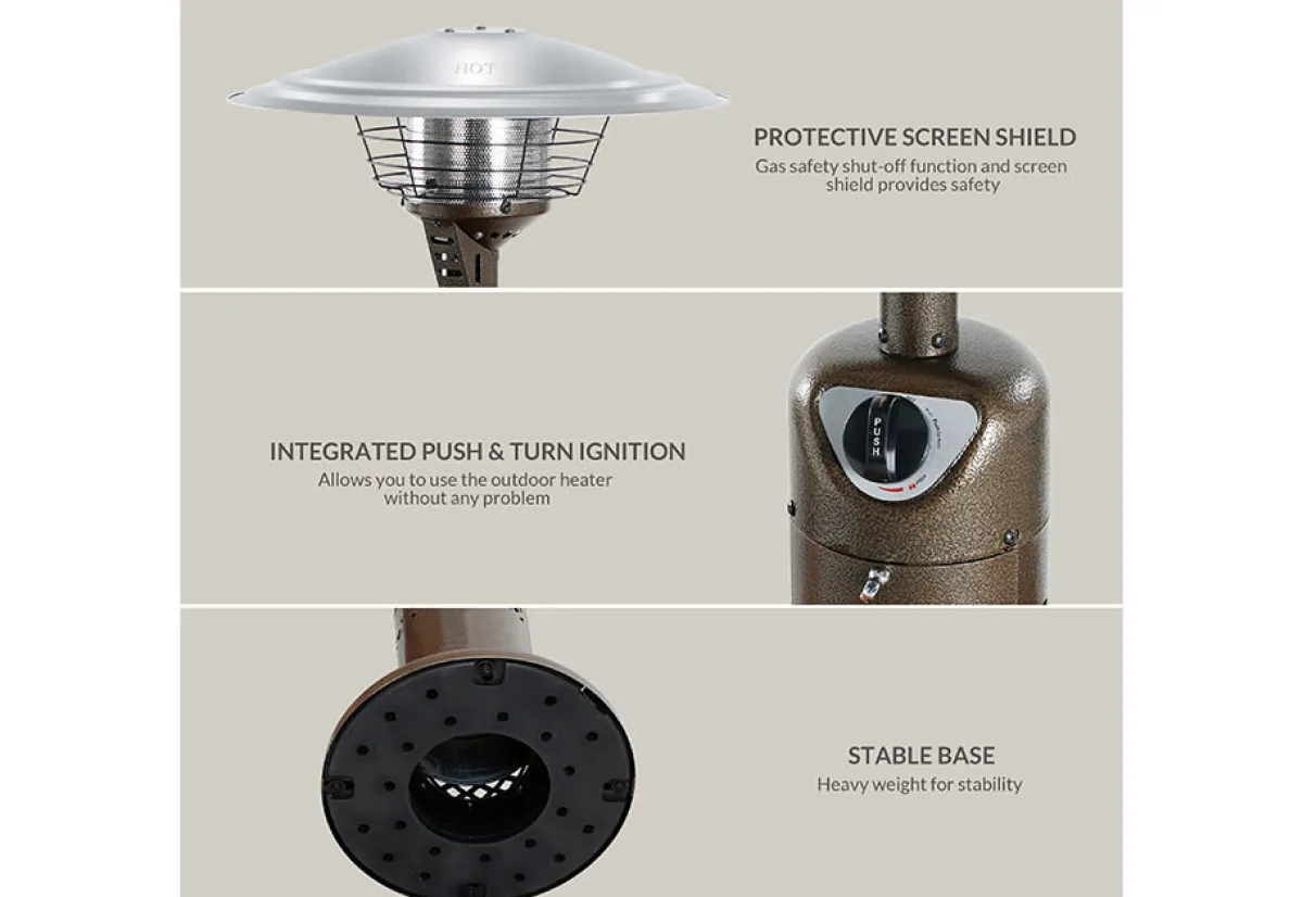 Shinerich International Inc 10,000 BTU Bronze Tabletop Patio Heater