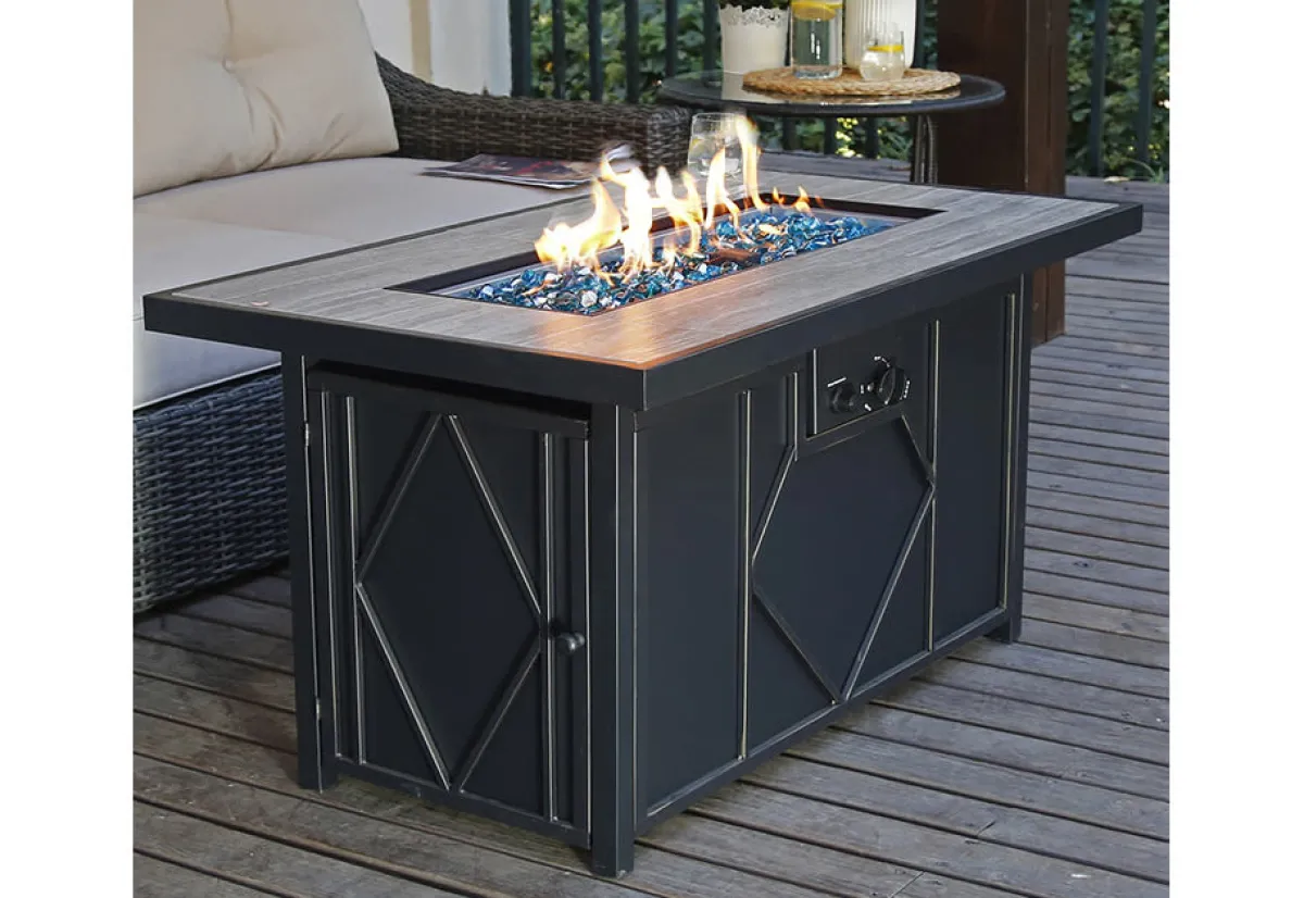 Shinerich International Inc 60,000 BTU Rectangular Propane Fire Pit