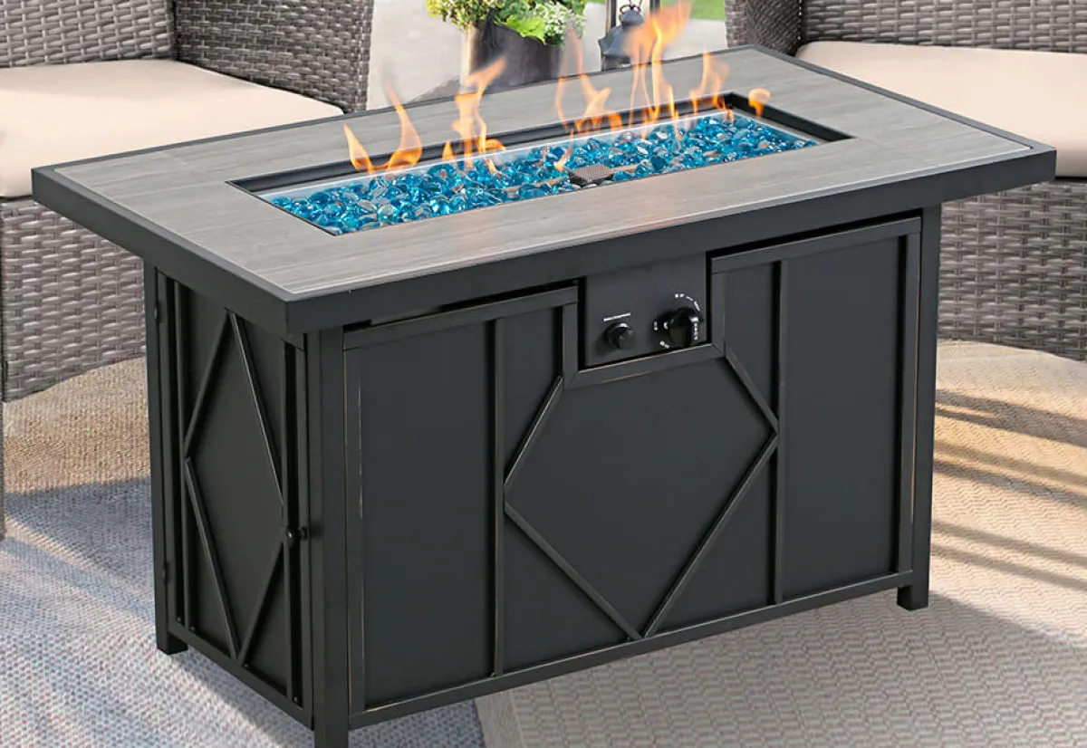 Shinerich International Inc 60,000 BTU Rectangular Propane Fire Pit