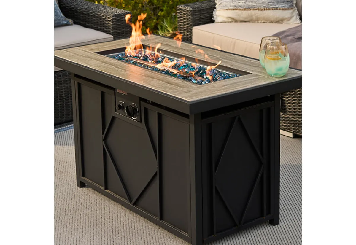 Shinerich International Inc 60,000 BTU Rectangular Propane Fire Pit