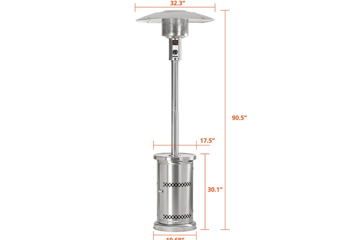 Shinerich International Inc 48,000 BTU Stainless Steel Floorstanding Patio Heater