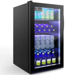 Sharper Image 120 Can Beverage Refrigerator with Glass Door