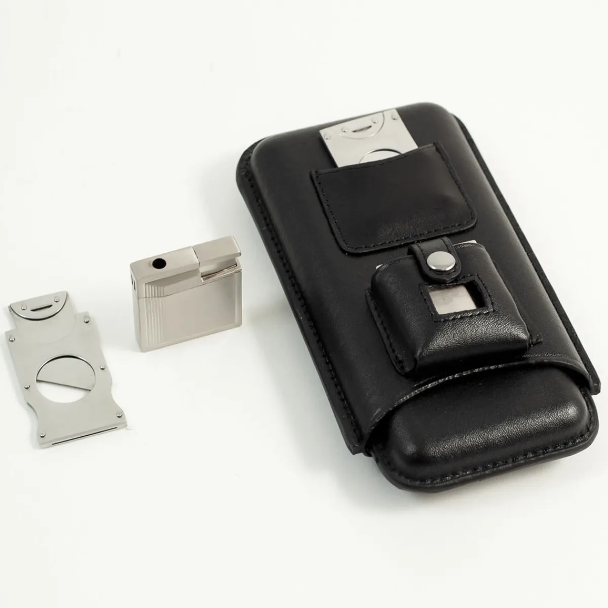Bey-Berk International Inc 3 Cigar Holder with Cutter and Lighter