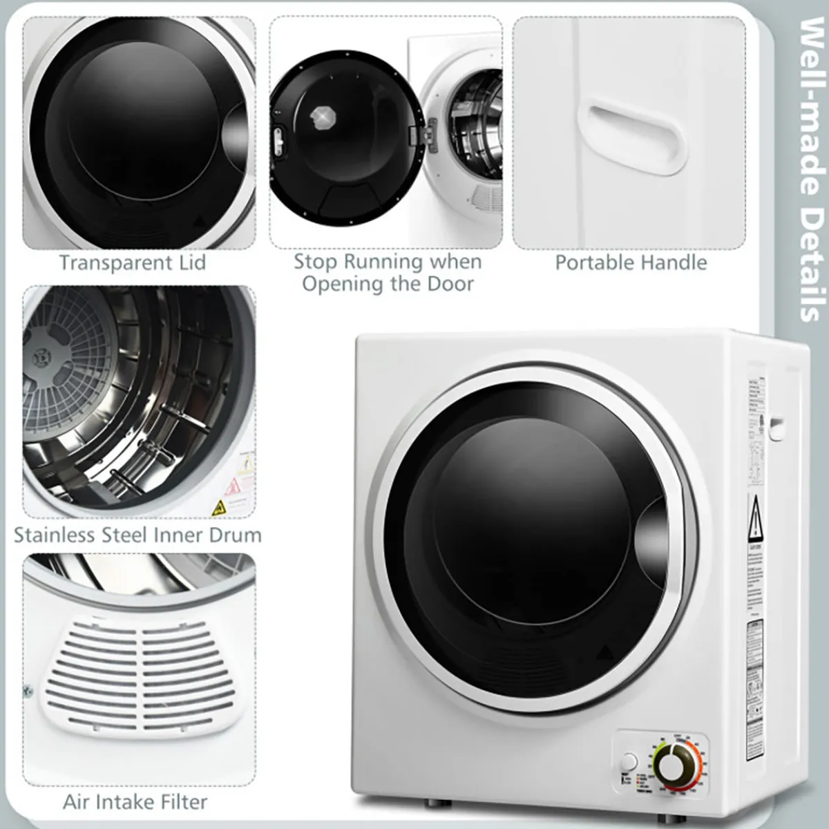 GoPlus (Costway) 1.5 Cu. Ft. Compact Electric Clothes Dryer
