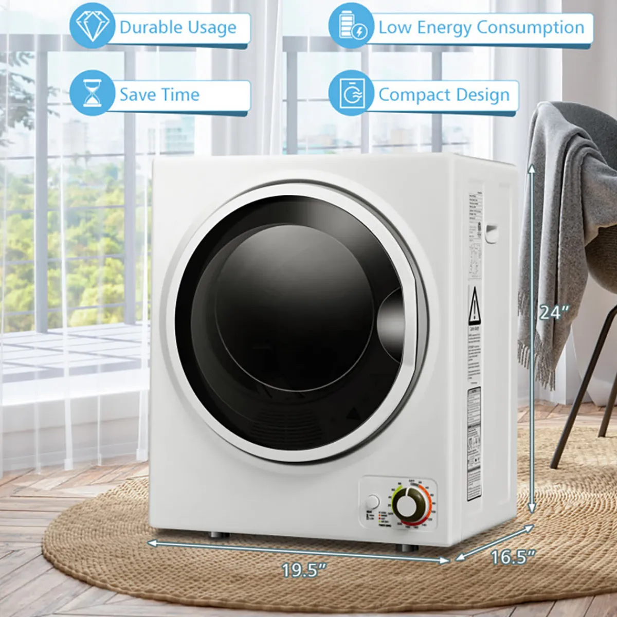 GoPlus (Costway) 1.5 Cu. Ft. Compact Electric Clothes Dryer