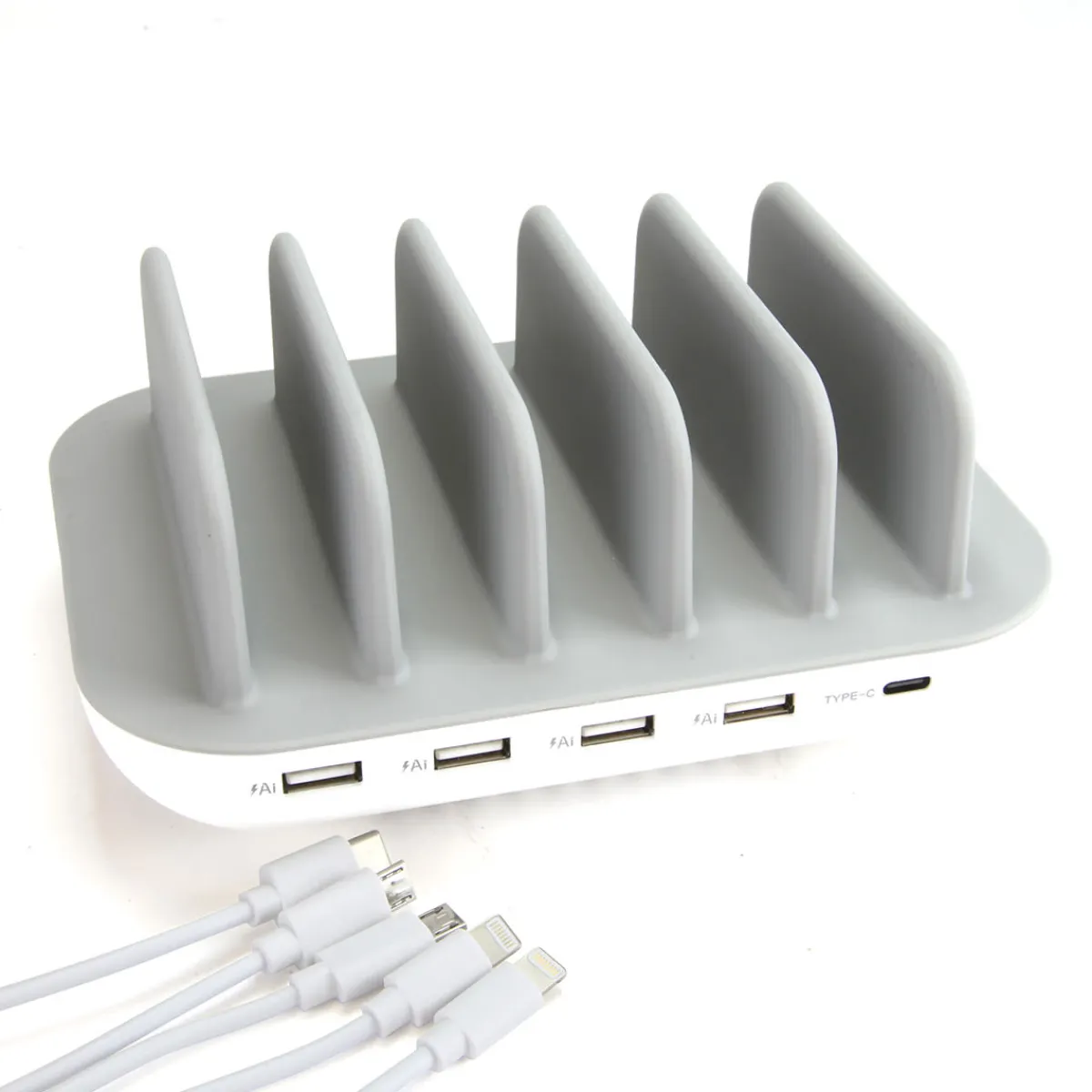Sharper Image 5 Device Charging Station with Cables