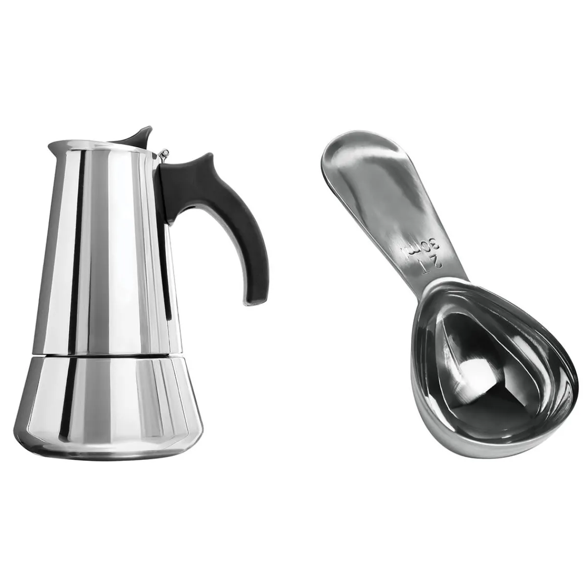 Escali Corp dba Kitchen Supply 500 mL Stainless Steel Espresso Maker and Spoon Set
