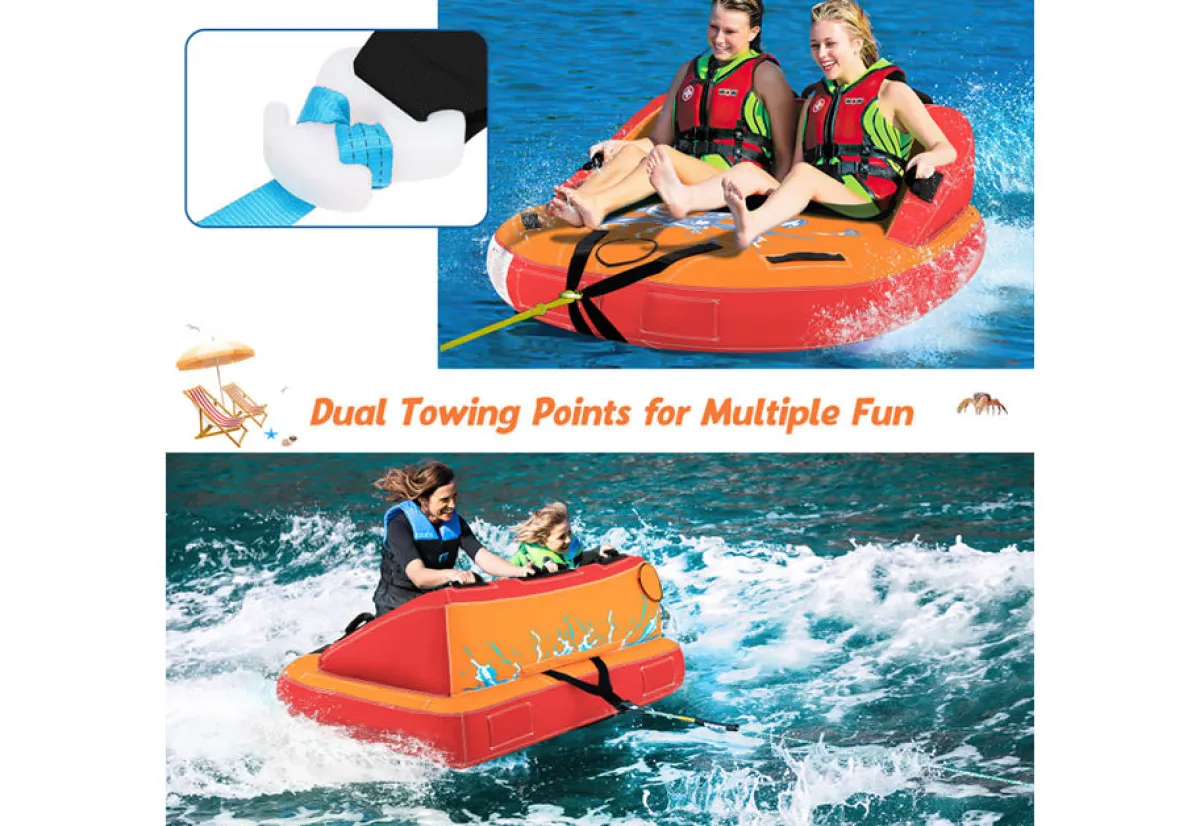 GoPlus (Costway) 2 Person Water Sport Inflatable Towable Tubes for Boating