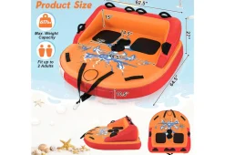 GoPlus (Costway) 2 Person Water Sport Inflatable Towable Tubes for Boating