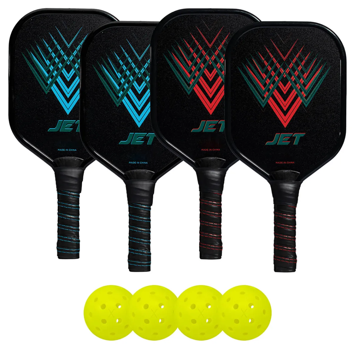 FRANKLIN SPORTS 4 Player Aluminum Paddle Pickleball Set
