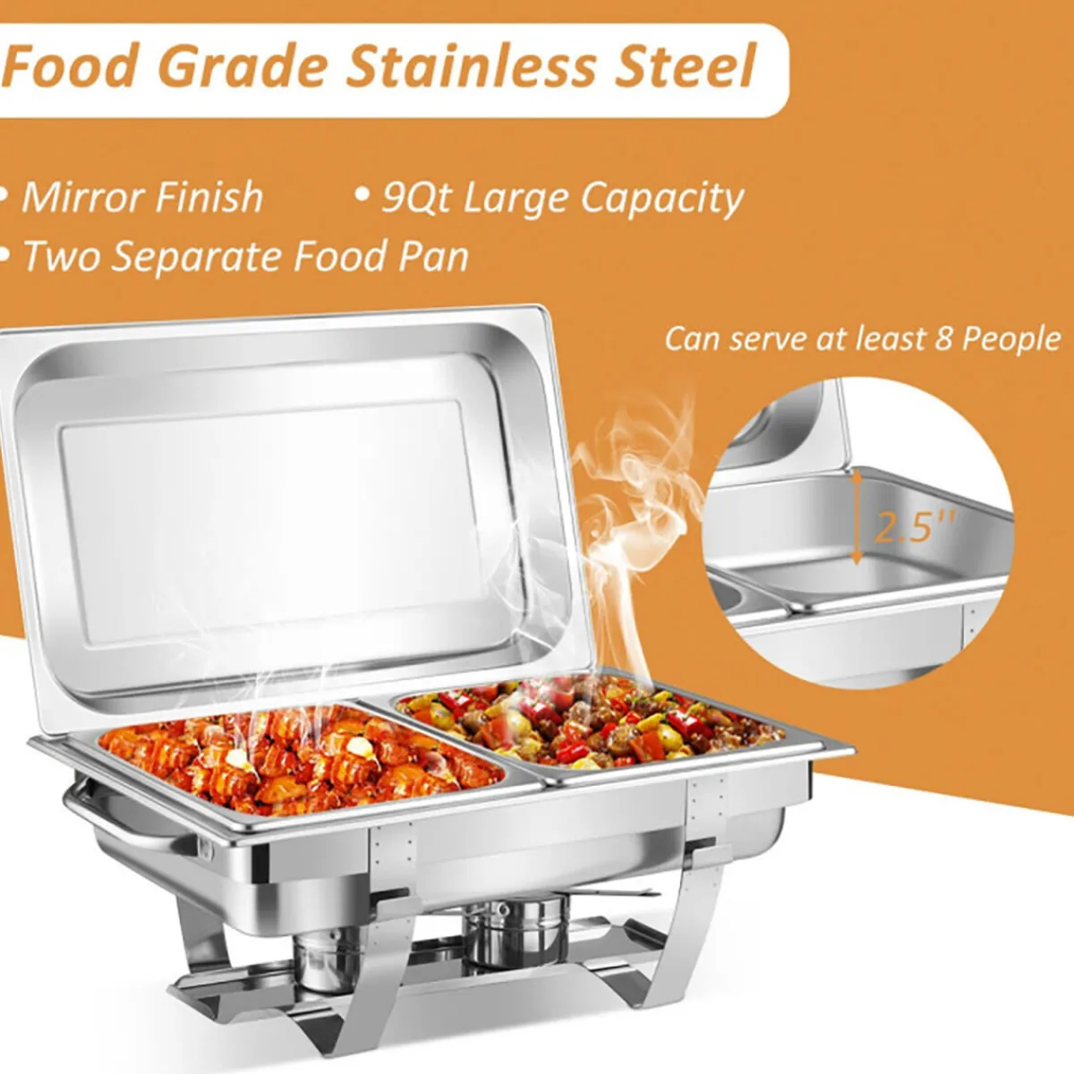 Swan Brand LLC (formerly Armadale LLC) 9 Qt Stainless Steel Chafing Dish (Set of 2)