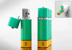 Odash Inc. AA USB Rechargeable Batteries (Set of 4)