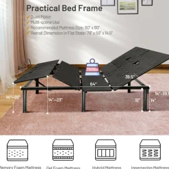 GoPlus (Costway) Adjustable Bed Base Frame with Head and Foot Incline