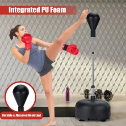Teleshop Inc. Adjustable Freestanding Punching Bag with Boxing Gloves