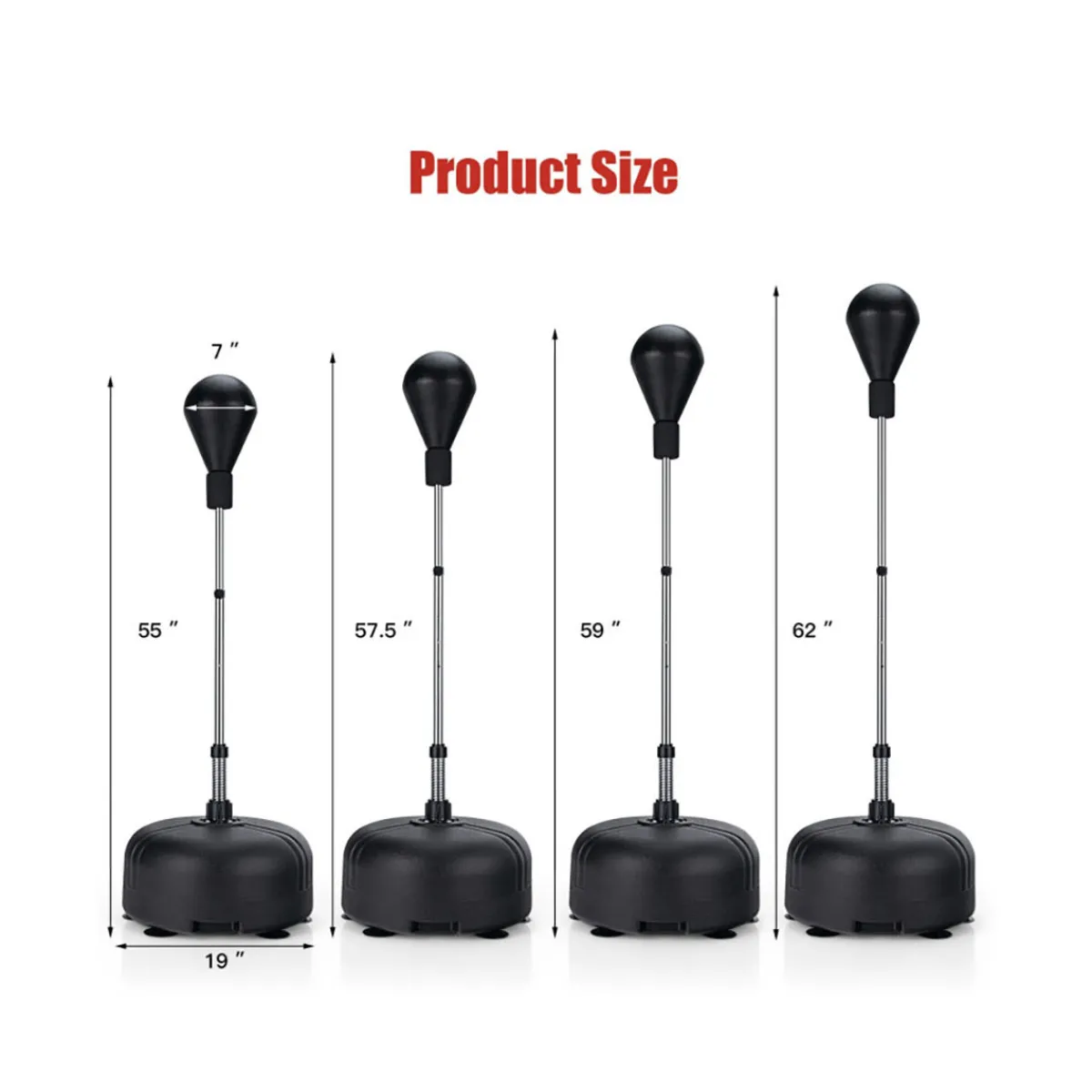 Teleshop Inc. Adjustable Freestanding Punching Bag with Boxing Gloves