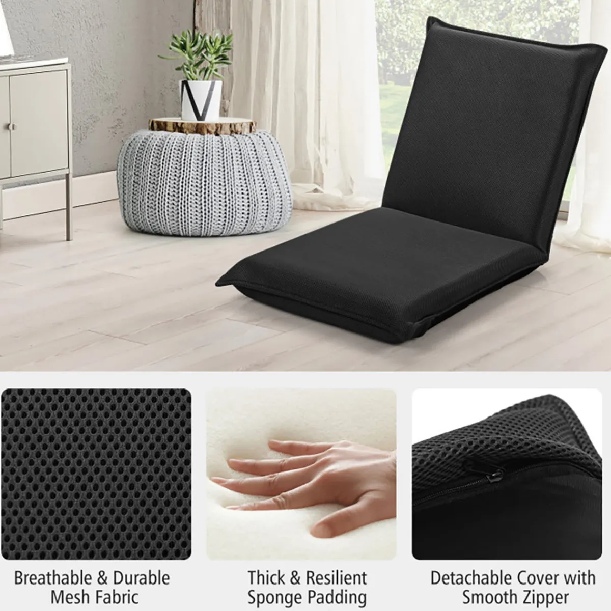 GoPlus (Costway) Adjustable 6-Position Folding Floor Chair