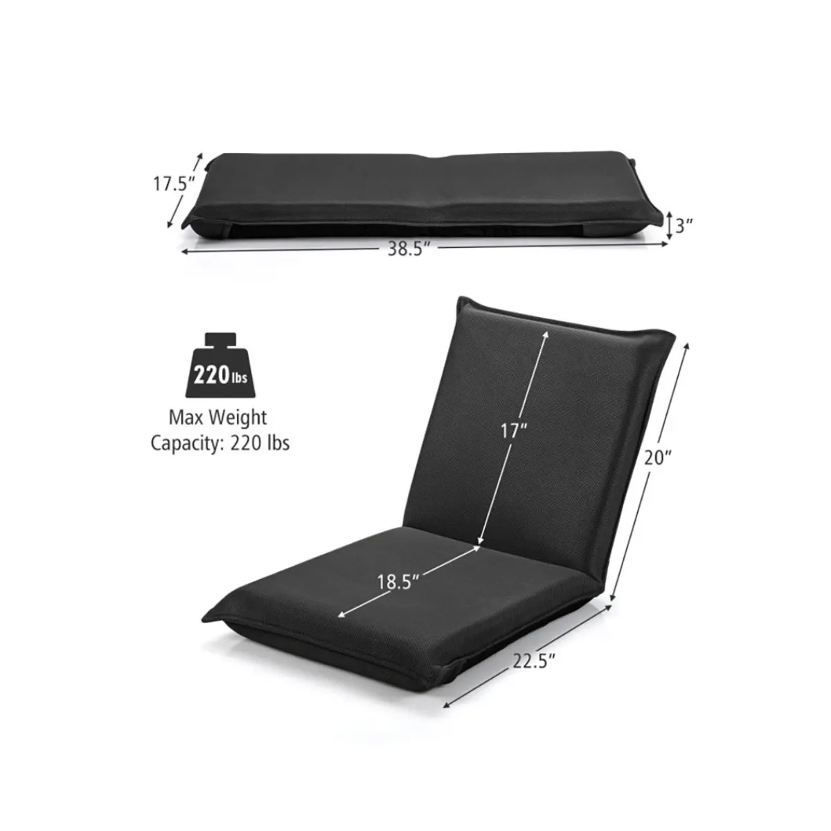 GoPlus (Costway) Adjustable 6-Position Folding Floor Chair