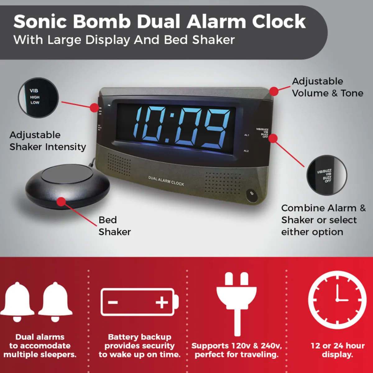 Helight USA Inc. Alarm Clock for Heavy Sleepers