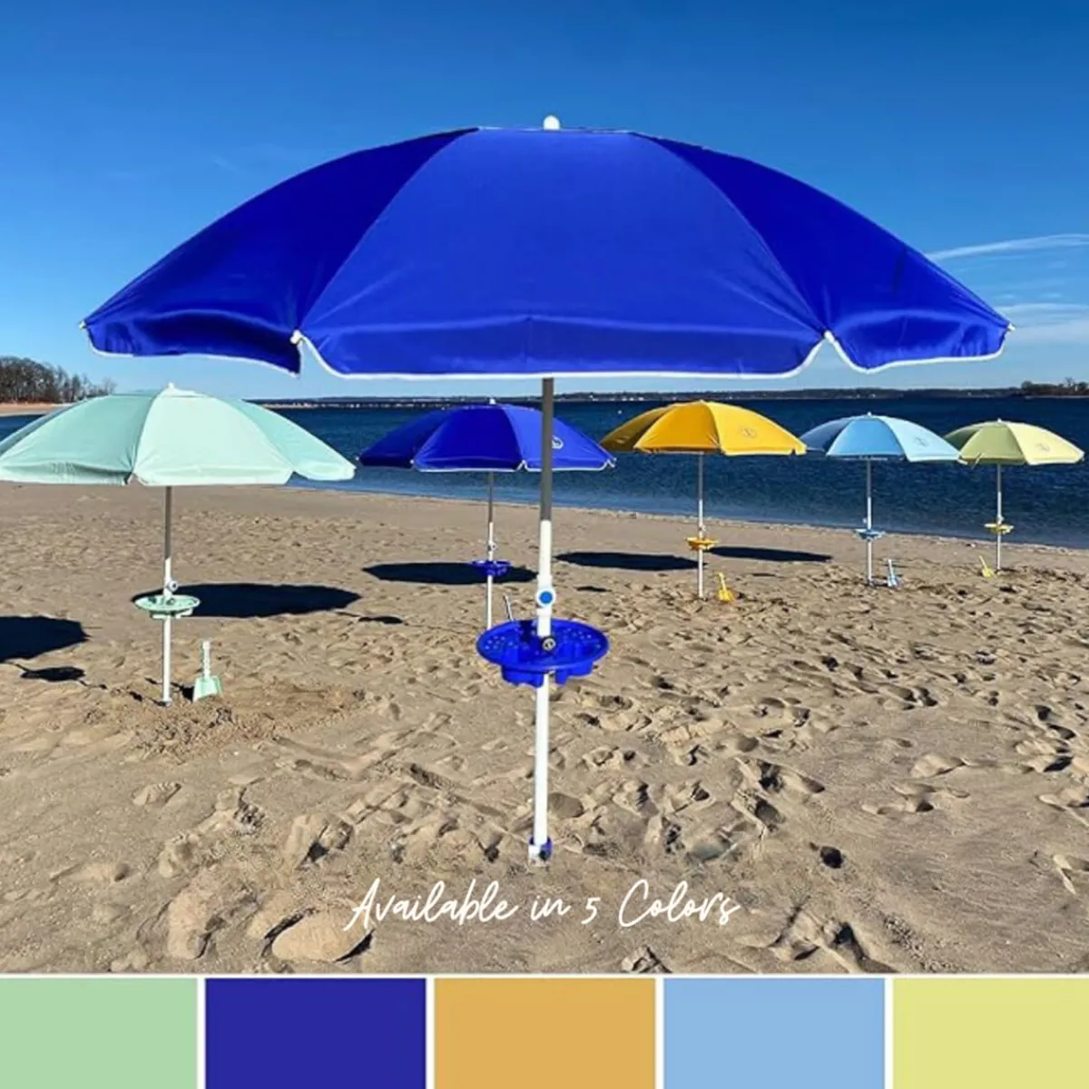 Laze Inc. All-in-One Anchor Table Beach Umbrella