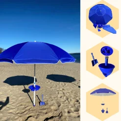 Laze Inc. All-in-One Anchor Table Beach Umbrella