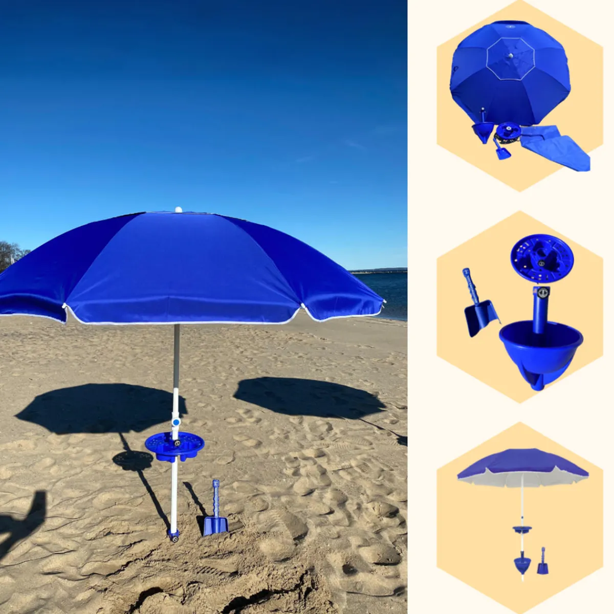 Laze Inc. All-in-One Anchor Table Beach Umbrella