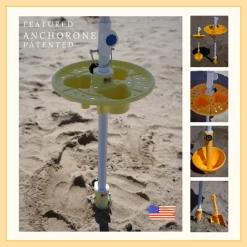 Laze Inc. All-in-One Anchor Table Beach Umbrella