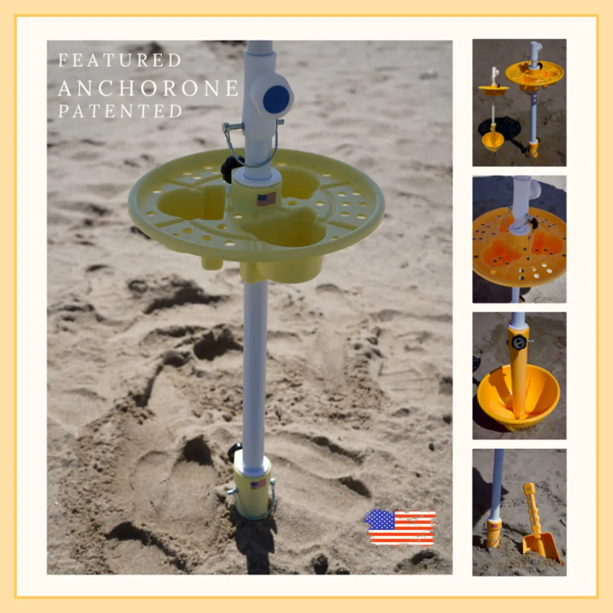 Laze Inc. All-in-One Anchor Table Beach Umbrella