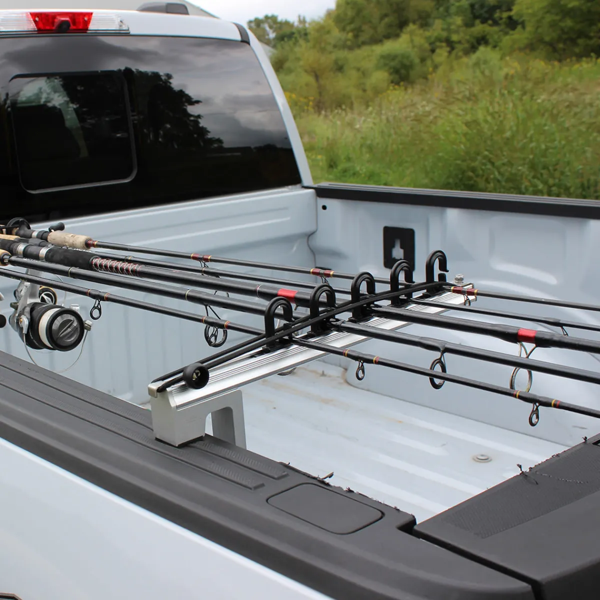 ReelSonar Inc Aluminum Clamp-On Fly Fishing Rod Holder for Truck with 5 Rod Storage