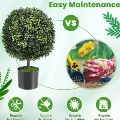 GoPlus (Costway) Artificial Ball Trees with Natural Look (Set of 2)