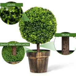 GoPlus (Costway) Artificial Ball Trees with Natural Look (Set of 2)