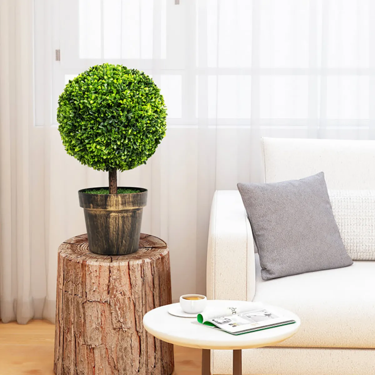 GoPlus (Costway) Artificial Ball Trees with Natural Look (Set of 2)