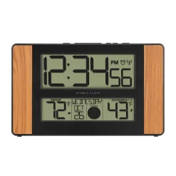 Better Battery Co. Inc. Atomic Digital Wall Clock with Temperature and Moon Phase