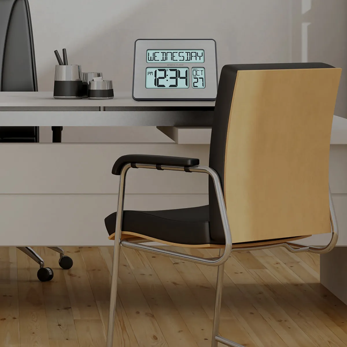 Better Battery Co. Inc. Atomic Digital Wall Clock w/White Backlight