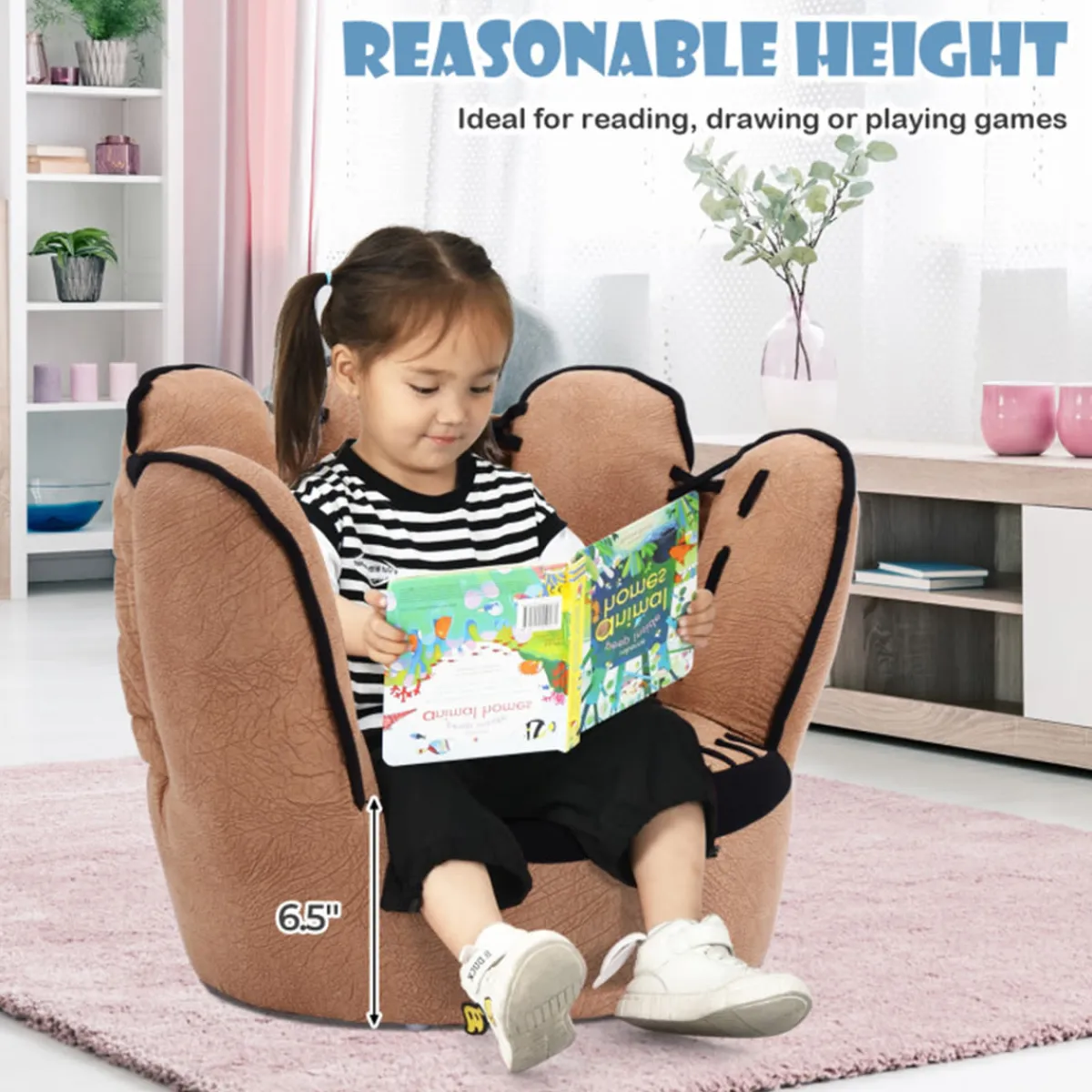 Kids Comfort Research LLC Baseball Glove Shaped Kids Upholstered Sofa