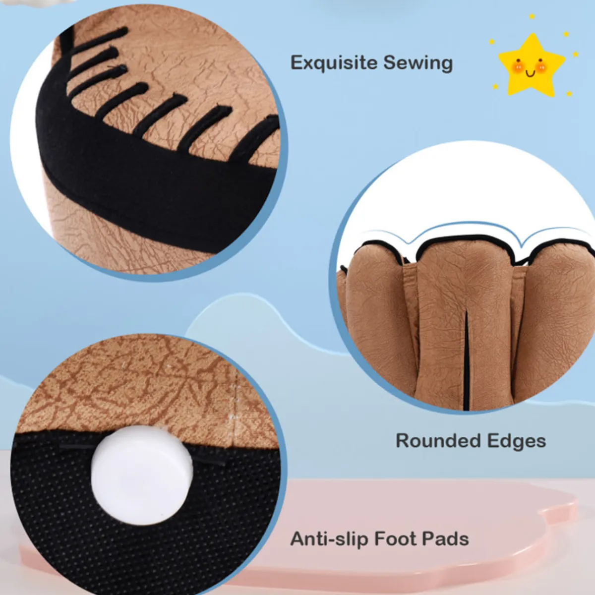 Kids Comfort Research LLC Baseball Glove Shaped Kids Upholstered Sofa