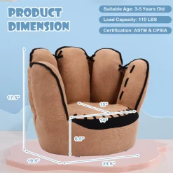 Kids Comfort Research LLC Baseball Glove Shaped Kids Upholstered Sofa