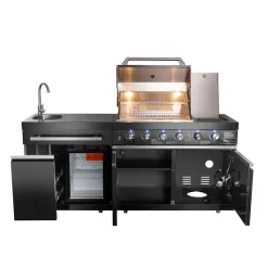 Grill Daddy Brush Co. Black Stainless Steel Outdoor Grill Island