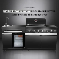 Grill Daddy Brush Co. Black Stainless Steel Outdoor Grill Island