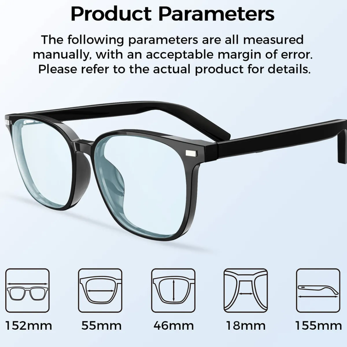 OUTDOOR TECHNOLOGY INC. Bluetooth Smart Glasses with Detachable Lenses