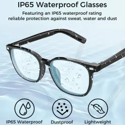 OUTDOOR TECHNOLOGY INC. Bluetooth Smart Glasses with Detachable Lenses