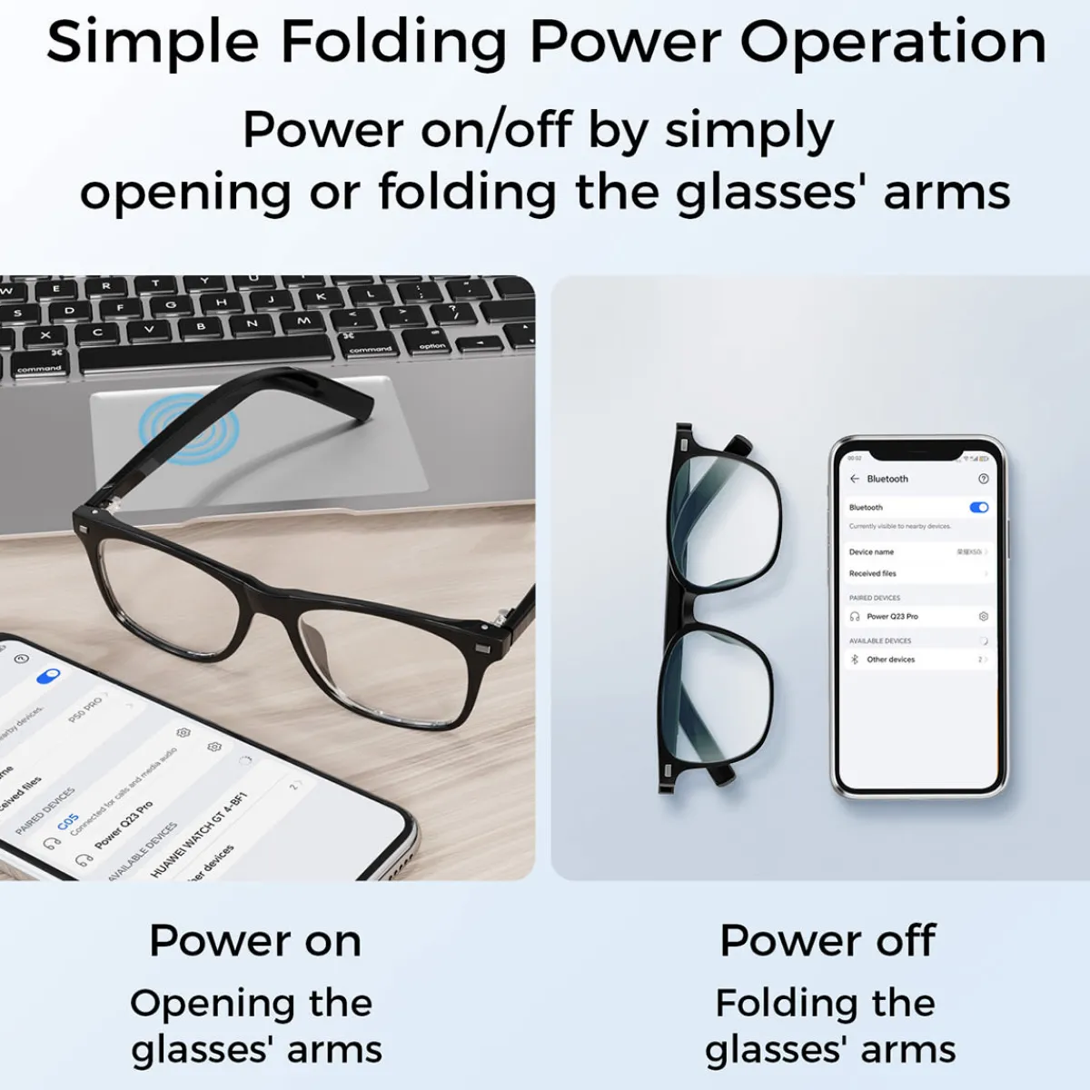 OUTDOOR TECHNOLOGY INC. Bluetooth Smart Glasses with Detachable Lenses
