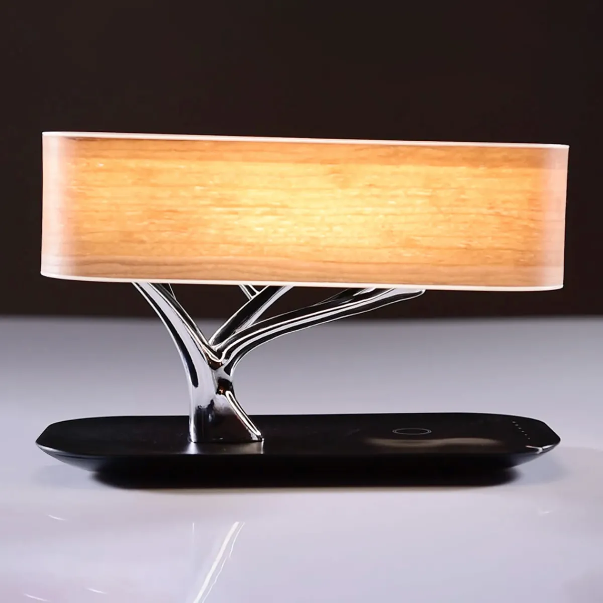 Sharper Image Bonsai Bluetooth Speaker Lamp with Wireless Charging Pad by