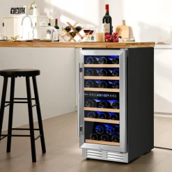 Sharper Image 30-Bottle Dual Zone Freestanding Wine Cooler