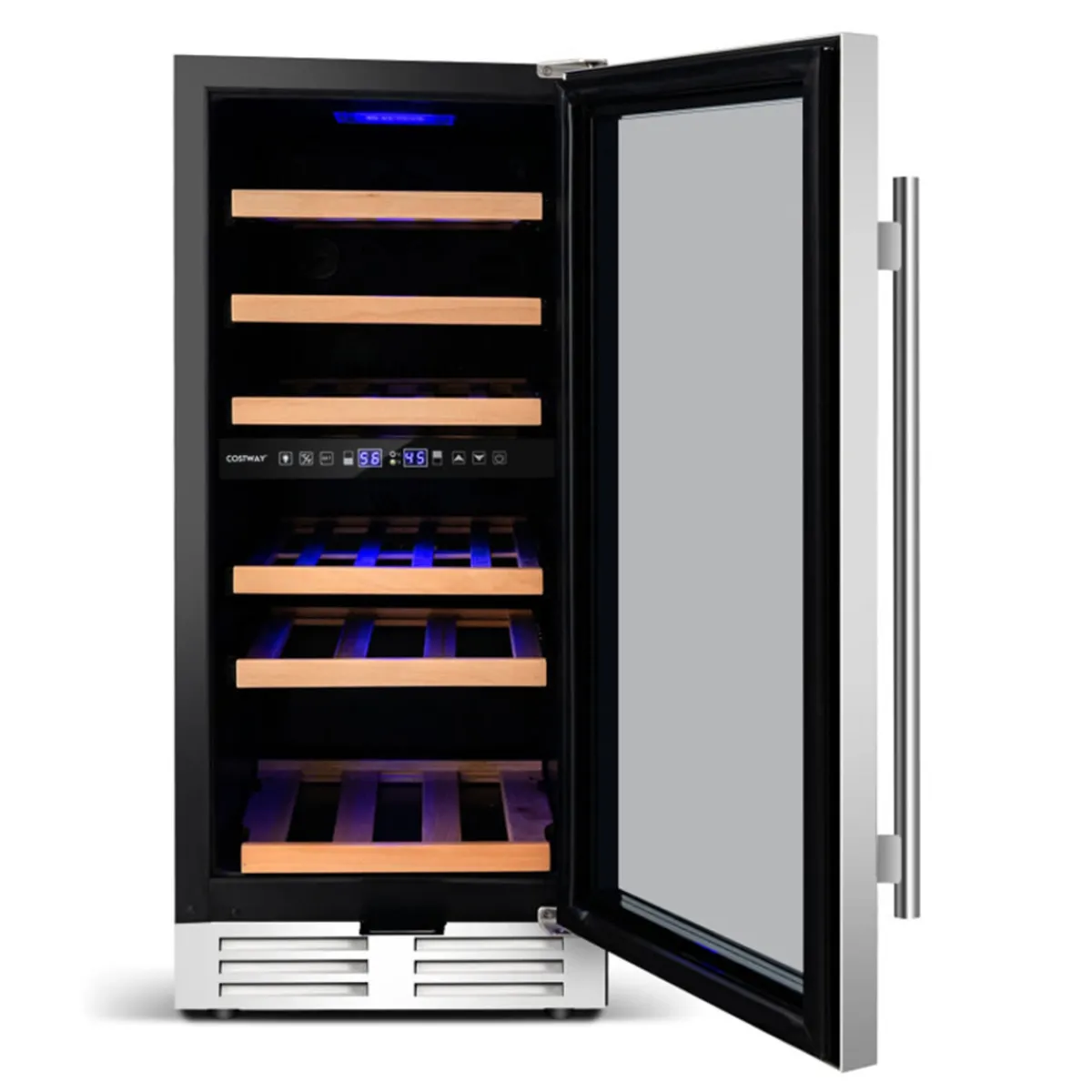 Sharper Image 30-Bottle Dual Zone Freestanding Wine Cooler