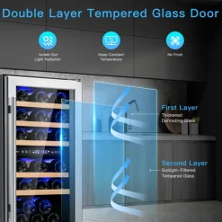 Sharper Image 30-Bottle Dual Zone Freestanding Wine Cooler