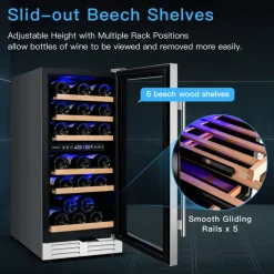 Sharper Image 30-Bottle Dual Zone Freestanding Wine Cooler