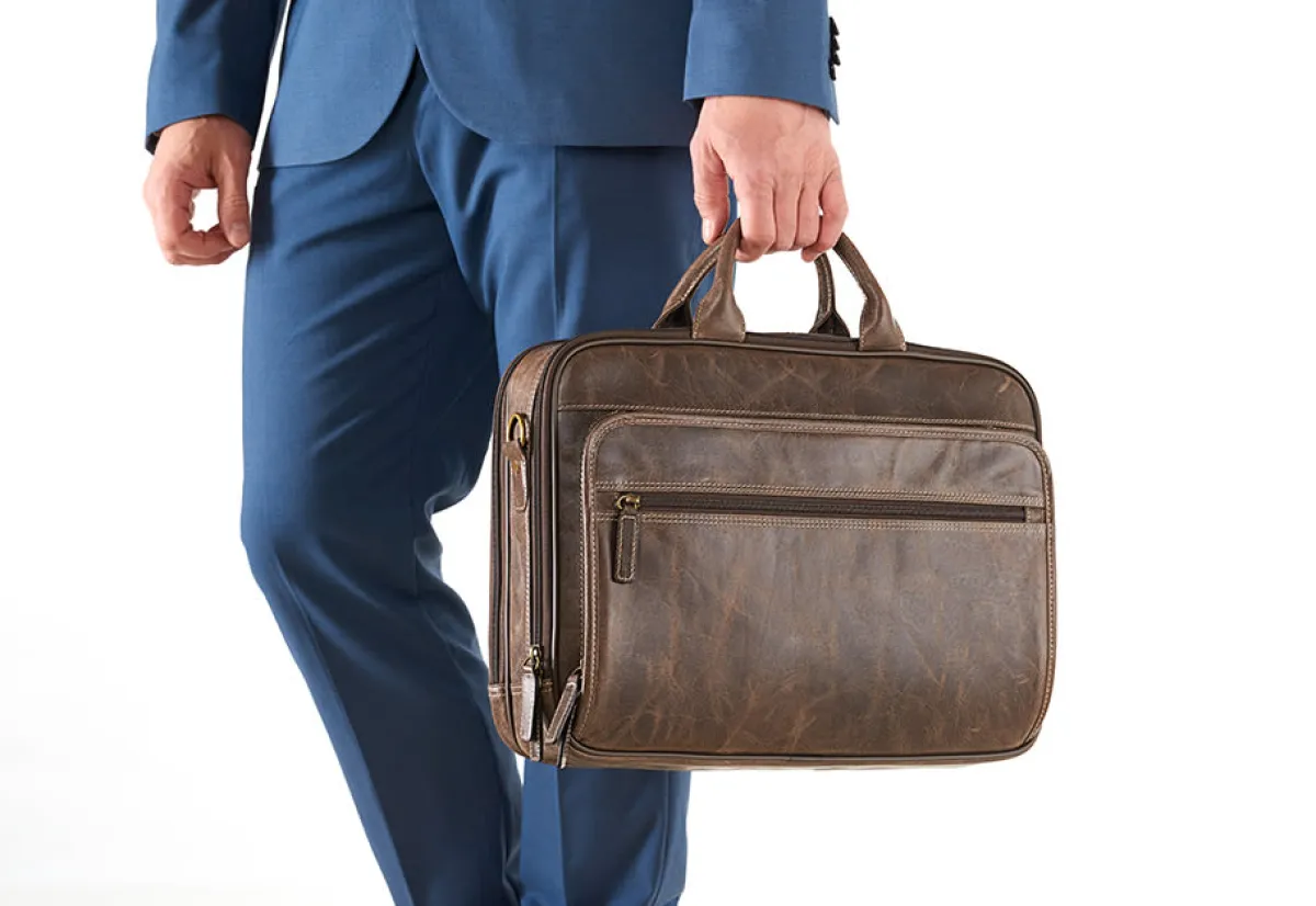 Kingport Industries, LLC Buffalo Leather Briefcase