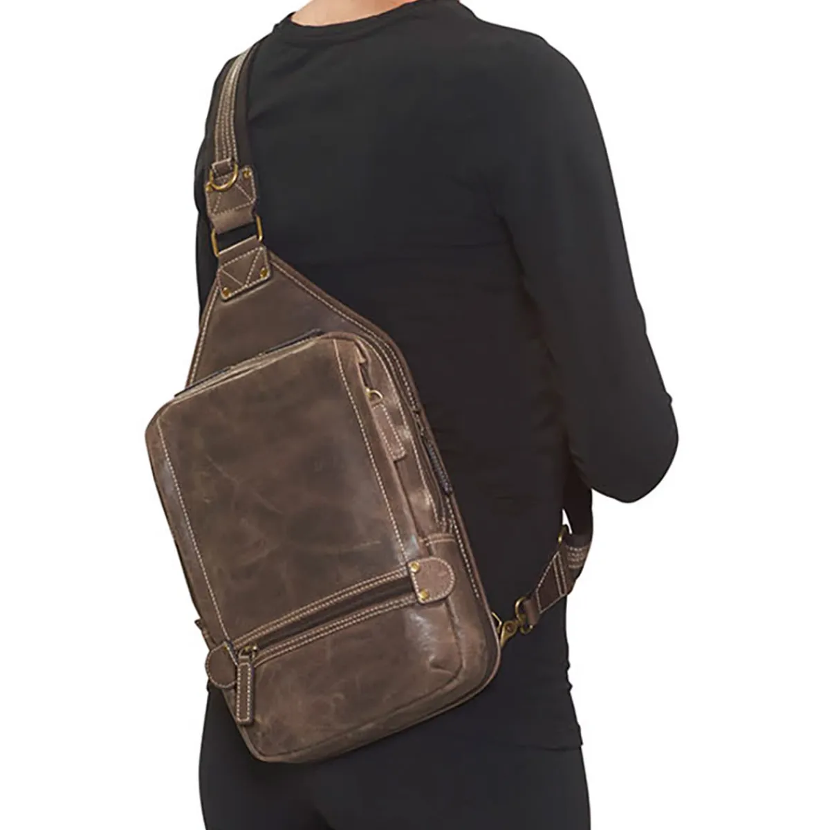 Kingport Industries, LLC Buffalo Leather Sling Bag