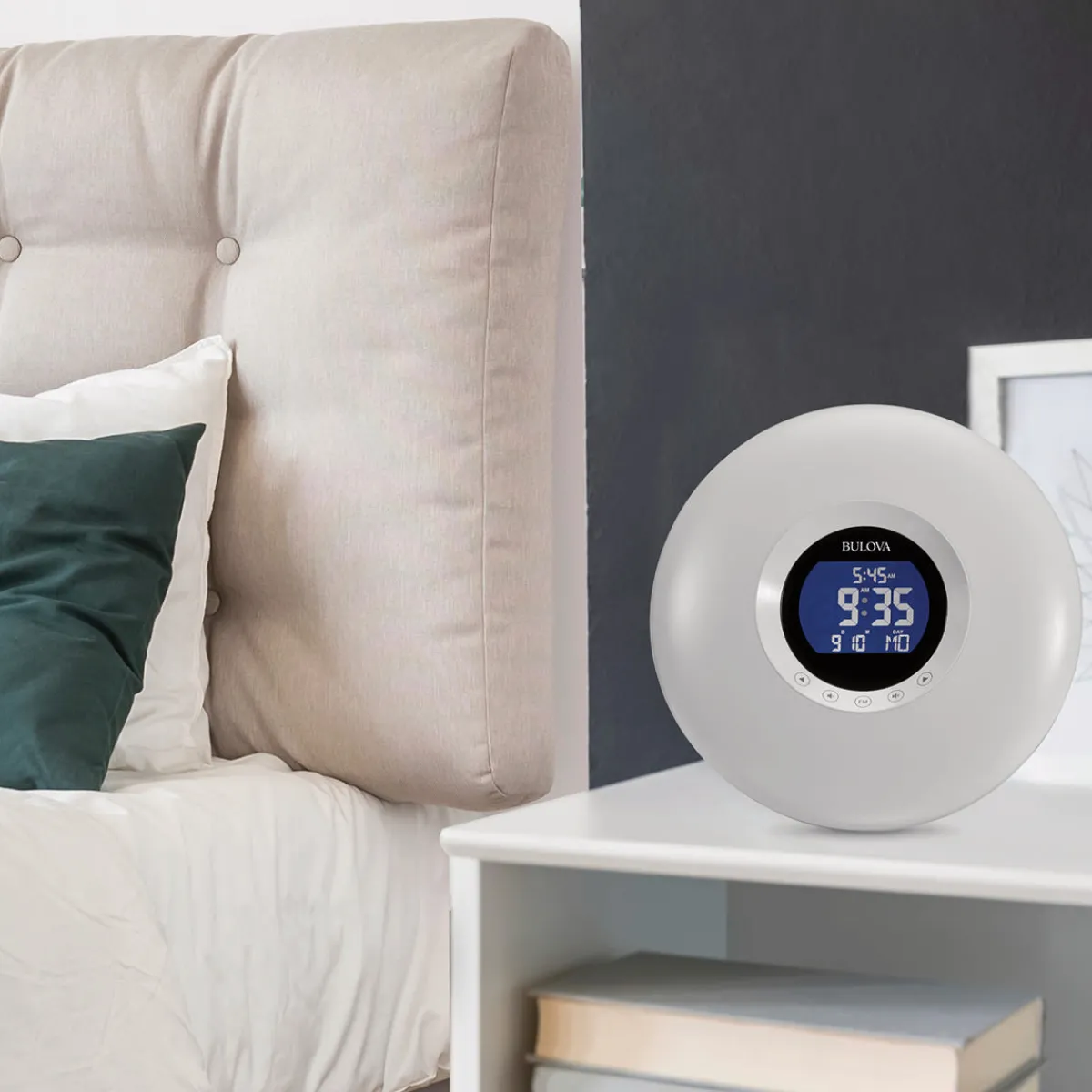 Sharper Image Bulova Multi-Wake LED Tabletop Alarm Clock