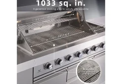 Shinerich International Inc 6-Burner Propane Gas Grill Island with Rotisserie and Outdoor Refrigerator